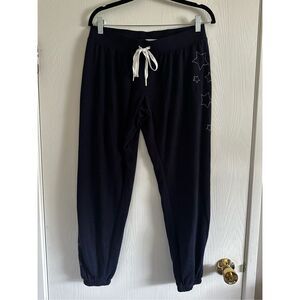PJ Salvage Star Joggers in Navy Blue Size Medium